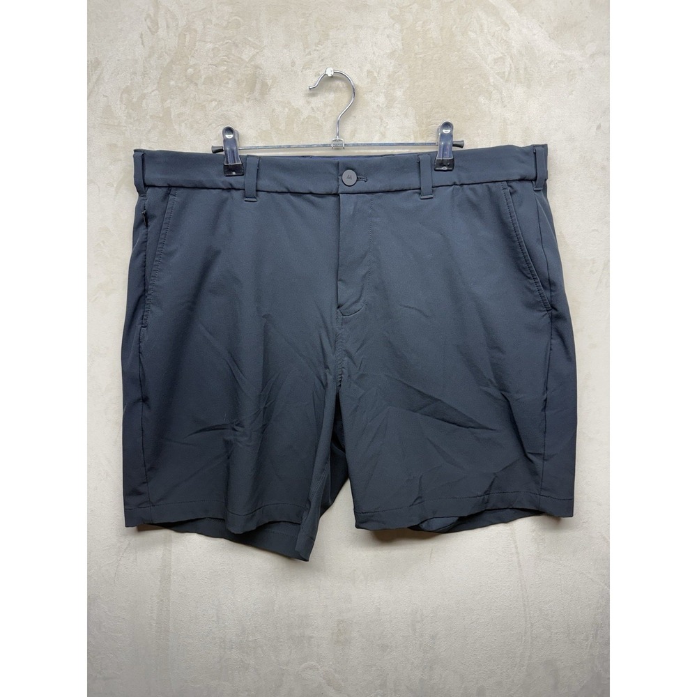 Mizzen+Main Helmsman Shorts Mens 38 Chino Dark Gray Stretch Woven 7" Inseam Golf